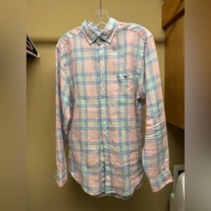 Vineyards Vine Men's Pink and Blue Plaid Shirt